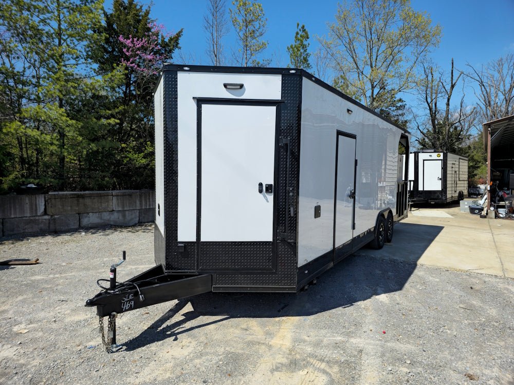8.5' X 26' White With Blackout Concession Trailer Beverage & Soft Serve Catering