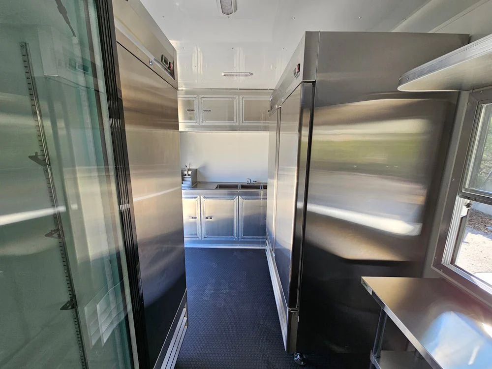 8.5' X 26' White With Blackout Concession Trailer Beverage & Soft Serve Catering