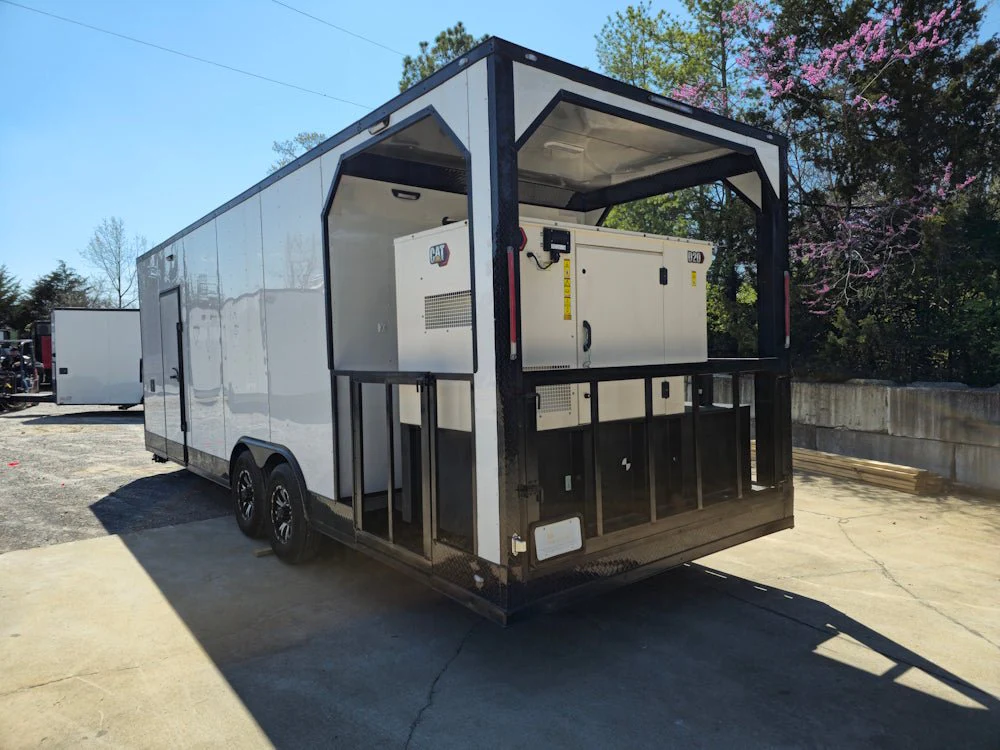 8.5' X 26' White With Blackout Concession Trailer Beverage & Soft Serve Catering