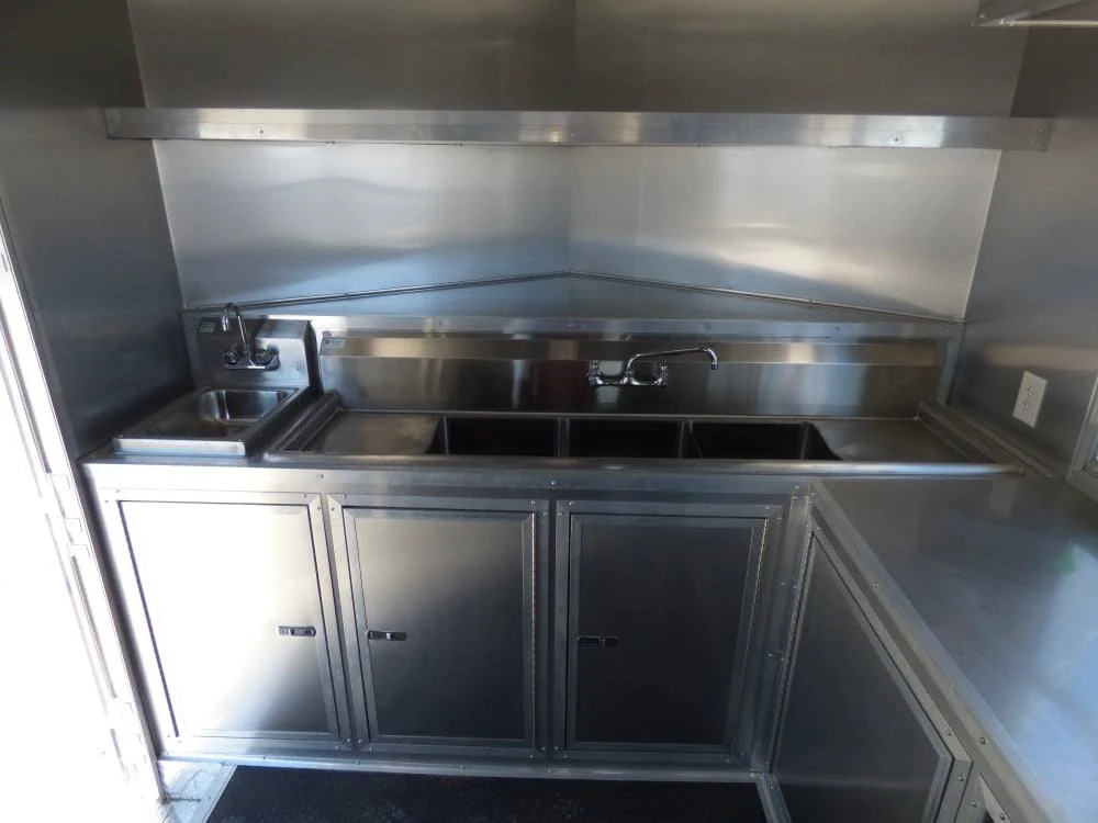 8.5' x 27' Concession Trailer Silver Frost BBQ Food Event Catering