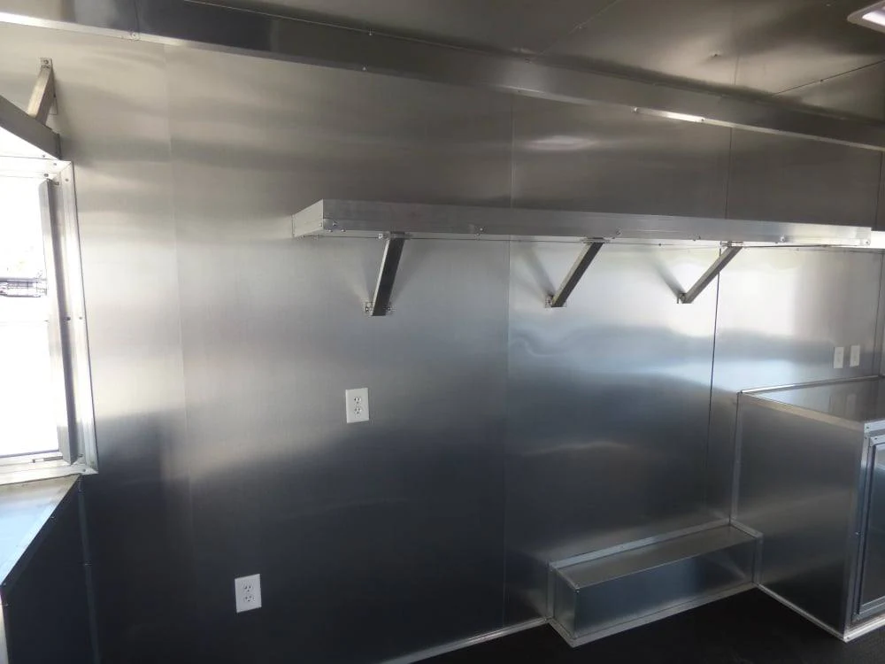 8.5' x 27' Concession Trailer Silver Frost BBQ Food Event Catering