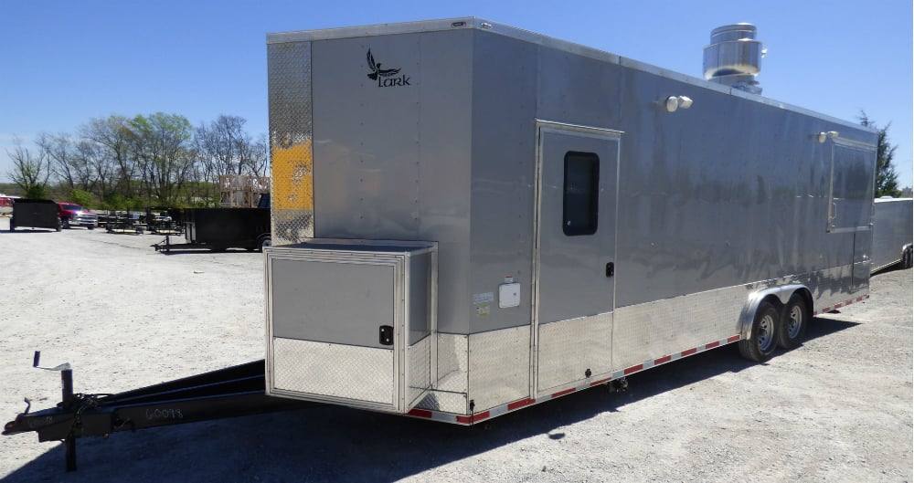8.5' x 27' Concession Trailer Silver Frost BBQ Food Event Catering