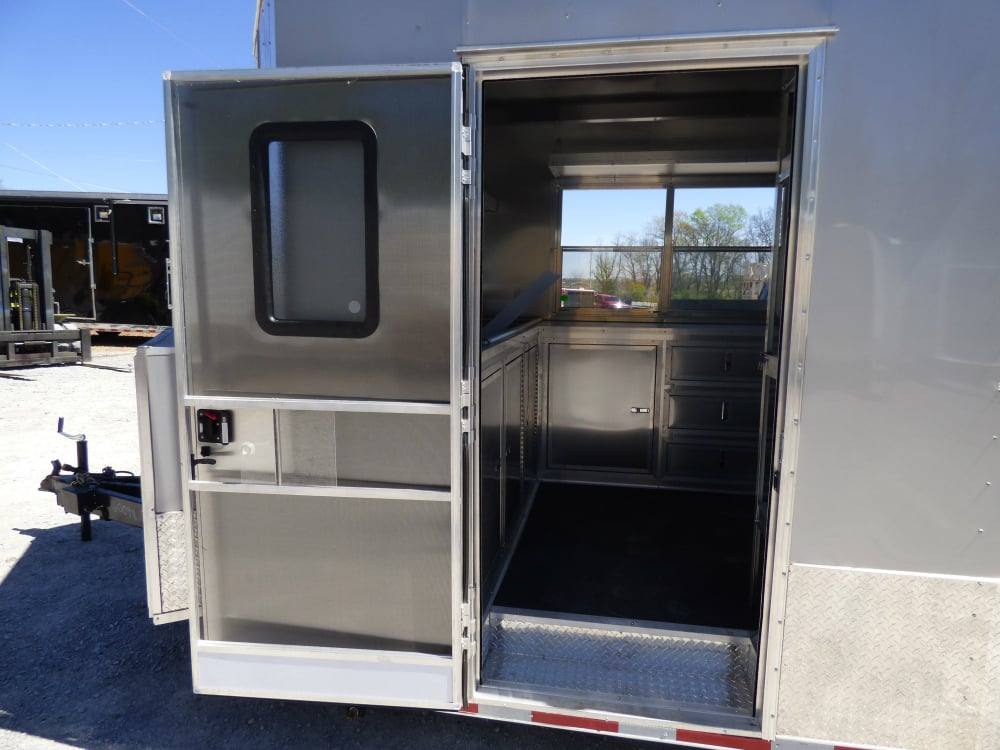 8.5' x 27' Concession Trailer Silver Frost BBQ Food Event Catering