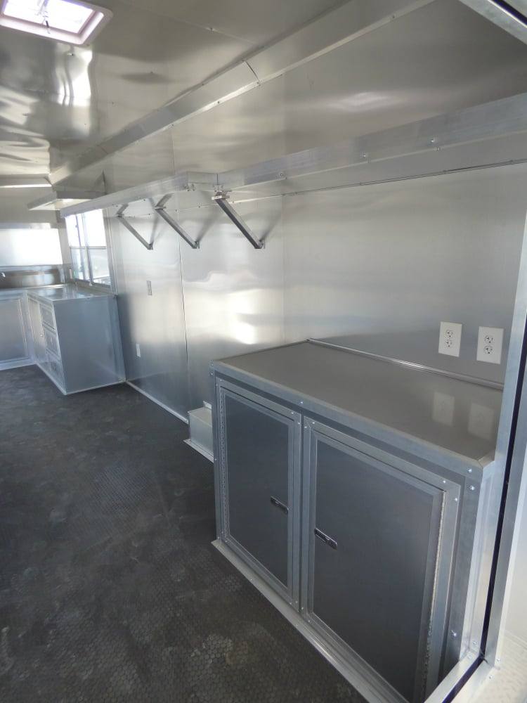 8.5' x 27' Concession Trailer Silver Frost BBQ Food Event Catering