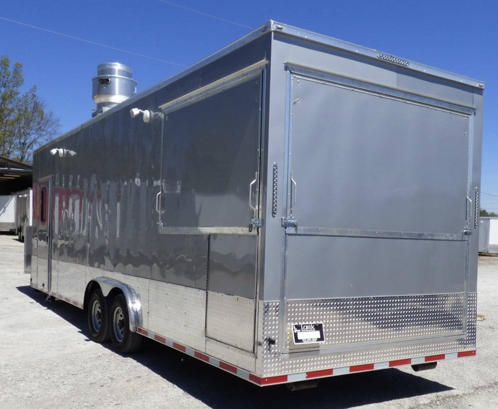 8.5' x 27' Concession Trailer Silver Frost BBQ Food Event Catering