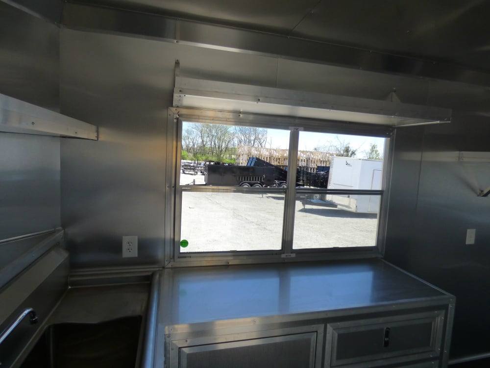 8.5' x 27' Concession Trailer Silver Frost BBQ Food Event Catering