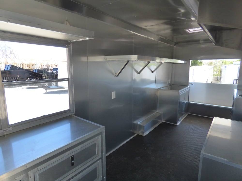 8.5' x 27' Concession Trailer Silver Frost BBQ Food Event Catering