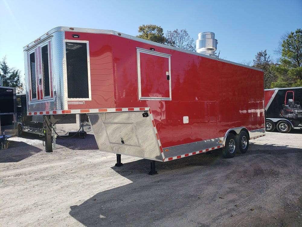 828-8.5-x-27-victory-red-gooseneck-concession-food-trailer-23.jpg 8.5' x 27' Victory Red Gooseneck Concession Food Trailer