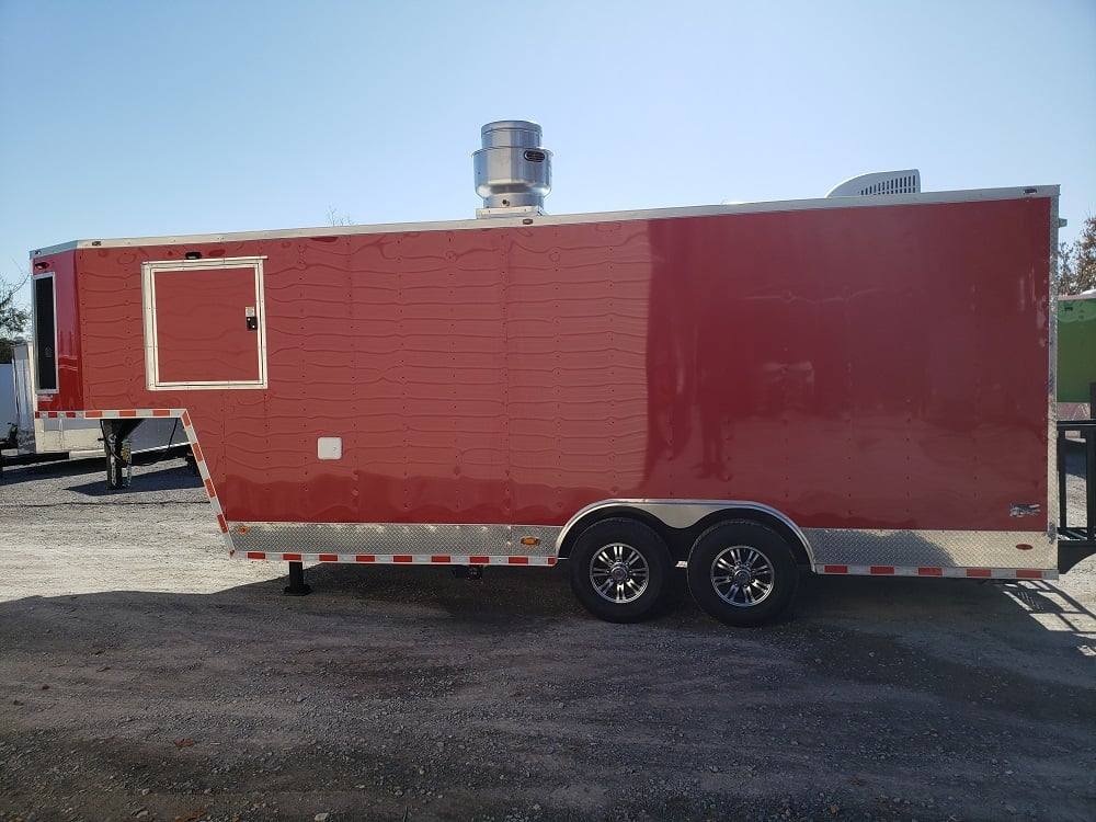 828-8.5-x-27-victory-red-gooseneck-concession-food-trailer-5.jpg 8.5' x 27' Victory Red Gooseneck Concession Food Trailer