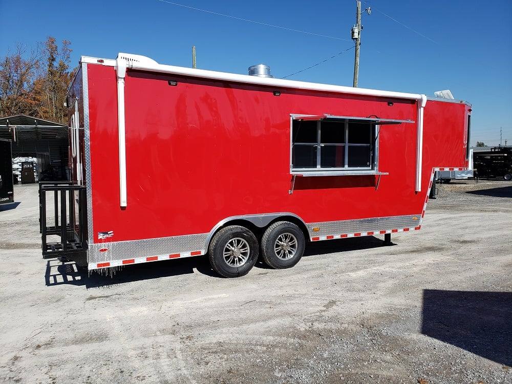 828-8.5-x-27-victory-red-gooseneck-concession-food-trailer-8.jpg 8.5' x 27' Victory Red Gooseneck Concession Food Trailer