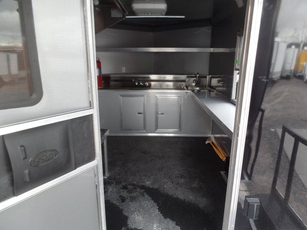 83-8.5-x-16-black-porch-style-concession-food-trailer-3.jpg 8.5' x 16' Black Porch Style Concession Food Trailer