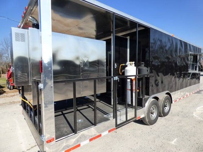 831-8.5-x-28-black-bbq-concession-food-event-catering-trailer-10.jpg 8.5' x 28' Black BBQ Concession Food Event Catering Trailer