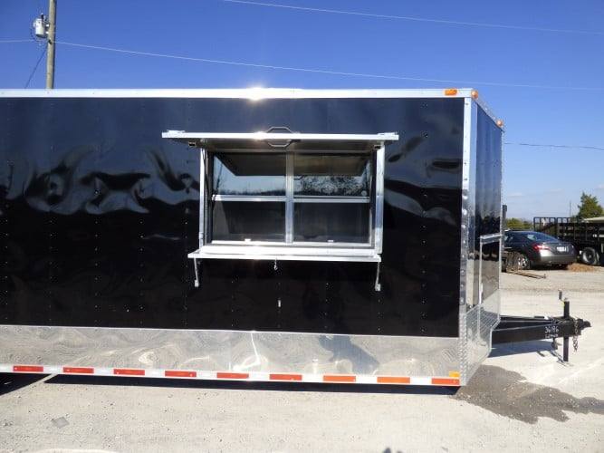 831-8.5-x-28-black-bbq-concession-food-event-catering-trailer-18.jpg 8.5' x 28' Black BBQ Concession Food Event Catering Trailer