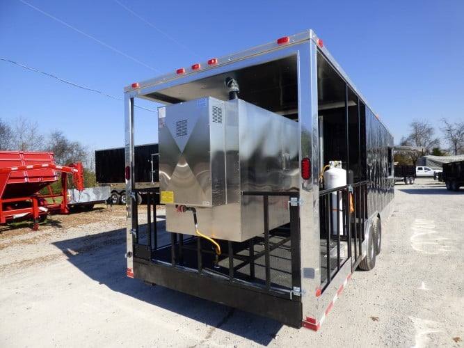 831-8.5-x-28-black-bbq-concession-food-event-catering-trailer-2.jpg 8.5' x 28' Black BBQ Concession Food Event Catering Trailer