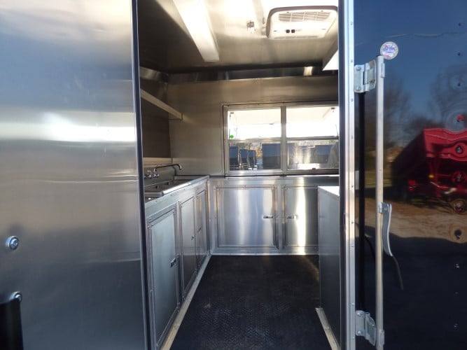 831-8.5-x-28-black-bbq-concession-food-event-catering-trailer-30.jpg 8.5' x 28' Black BBQ Concession Food Event Catering Trailer