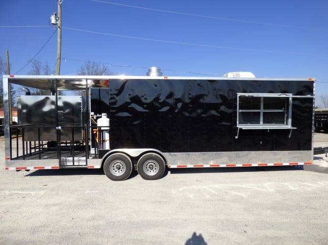 831-8.5-x-28-black-bbq-concession-food-event-catering-trailer-31.jpg 8.5' x 28' Black BBQ Concession Food Event Catering Trailer