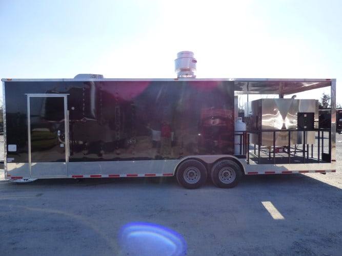 831-8.5-x-28-black-bbq-concession-food-event-catering-trailer-40.jpg 8.5' x 28' Black BBQ Concession Food Event Catering Trailer