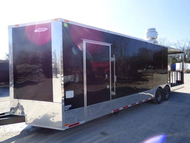 831-8.5-x-28-black-bbq-concession-food-event-catering-trailer-9.jpg 8.5' x 28' Black BBQ Concession Food Event Catering Trailer