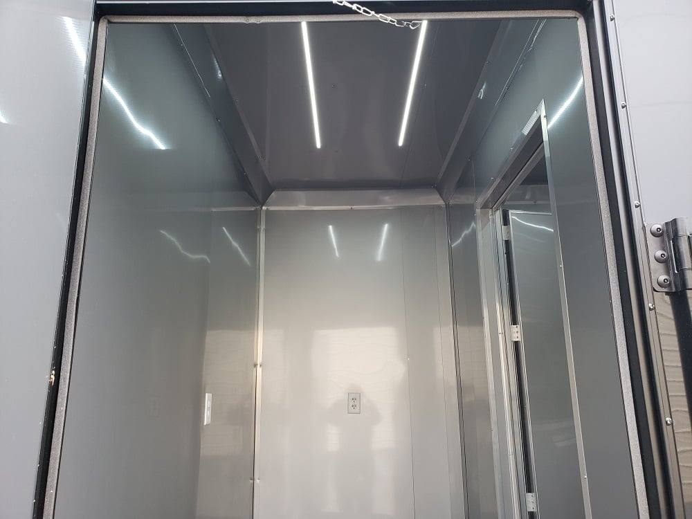 8.5' x 28' Black BBQ Concession Trailer with Restroom