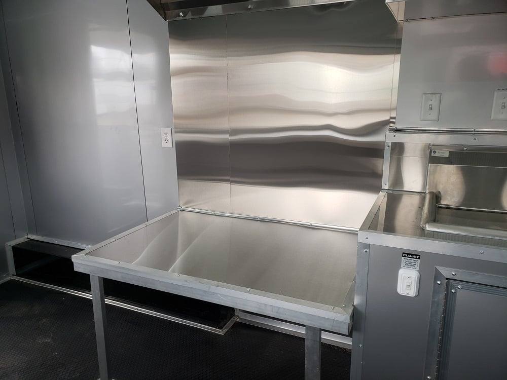 8.5' x 28' Black BBQ Concession Trailer with Restroom