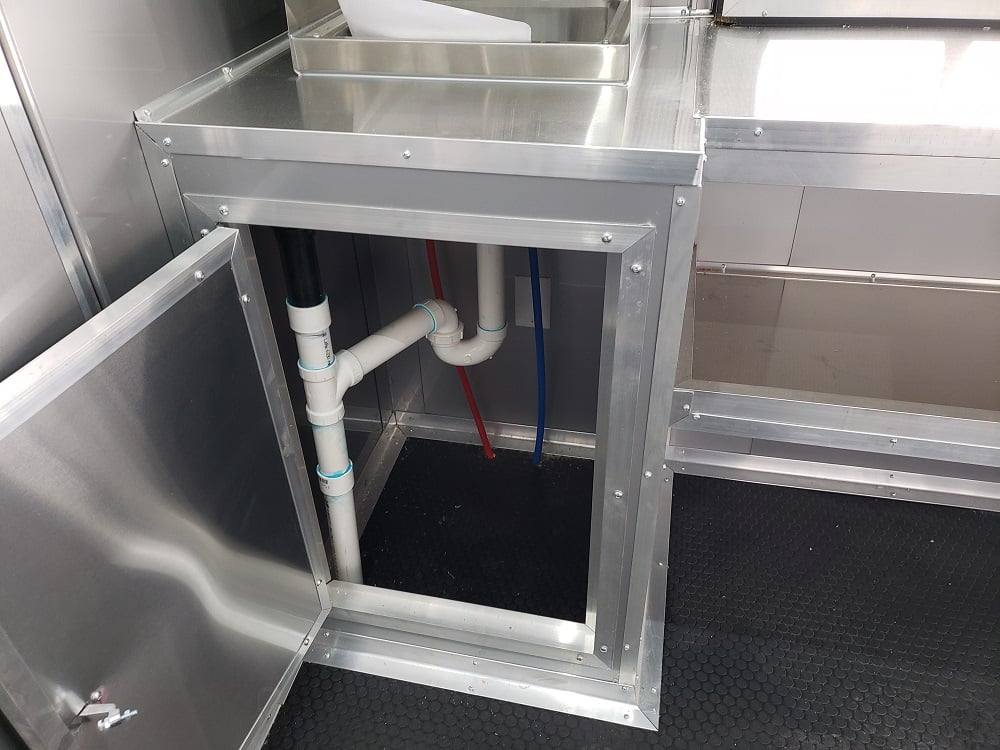 8.5' x 28' Black BBQ Concession Trailer with Restroom