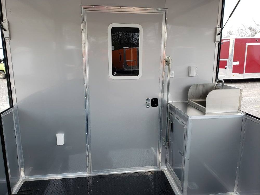8.5' x 28' Black BBQ Concession Trailer with Restroom