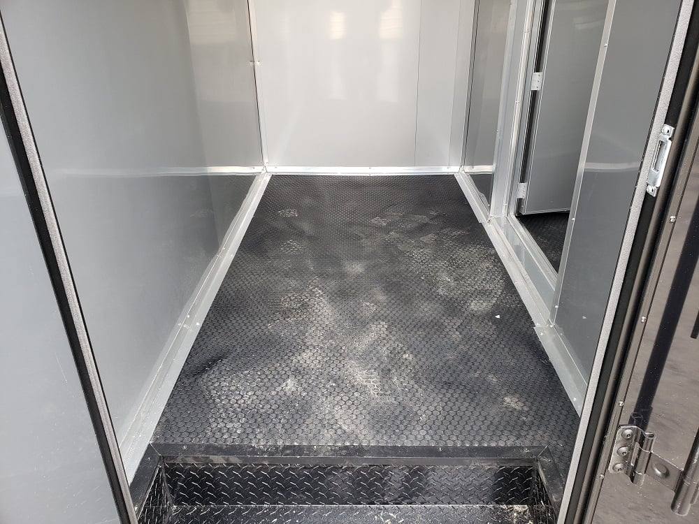 8.5' x 28' Black BBQ Concession Trailer with Restroom