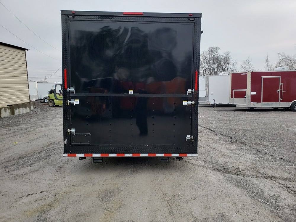8.5' x 28' Black BBQ Concession Trailer with Restroom