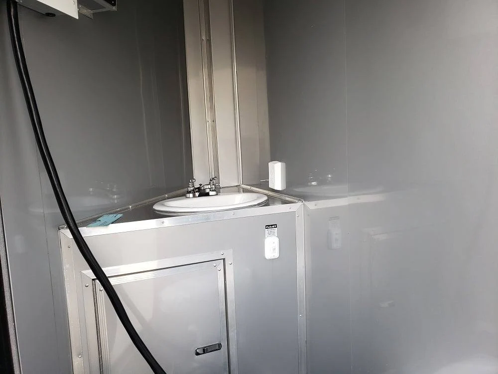 8.5' x 28' Black BBQ Concession Trailer with Restroom
