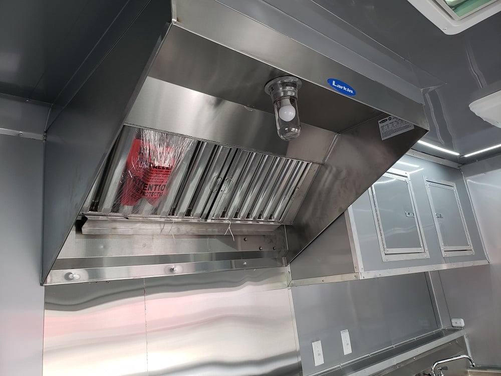 8.5' x 28' Black BBQ Concession Trailer with Restroom