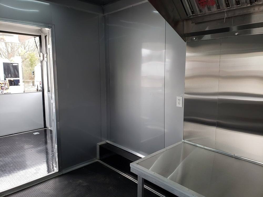 8.5' x 28' Black BBQ Concession Trailer with Restroom