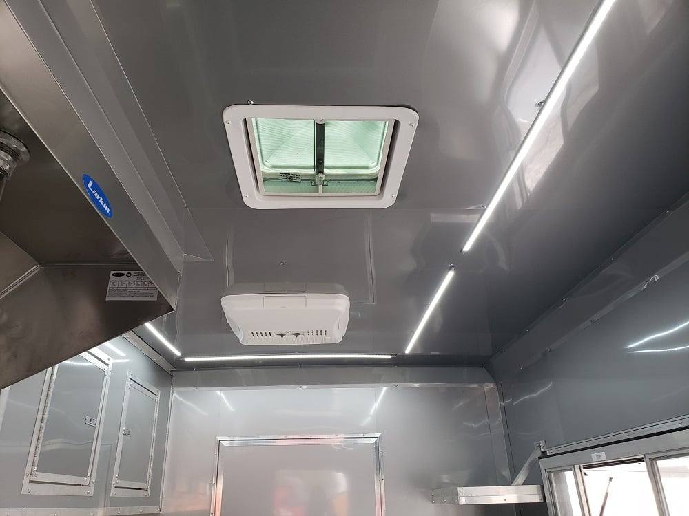 8.5' x 28' Black BBQ Concession Trailer with Restroom