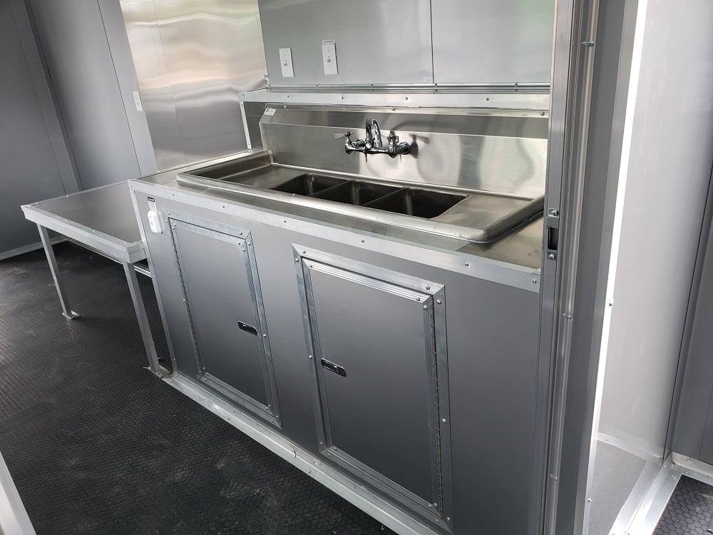 8.5' x 28' Black BBQ Concession Trailer with Restroom