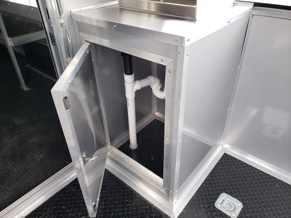 8.5' x 28' Black BBQ Concession Trailer with Restroom