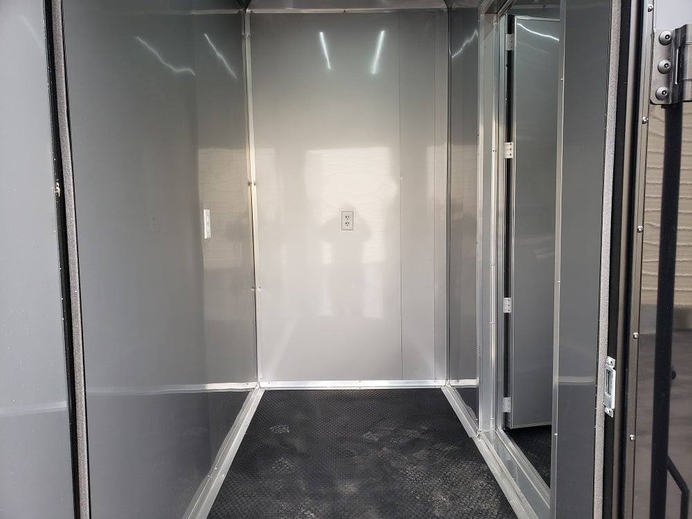 8.5' x 28' Black BBQ Concession Trailer with Restroom