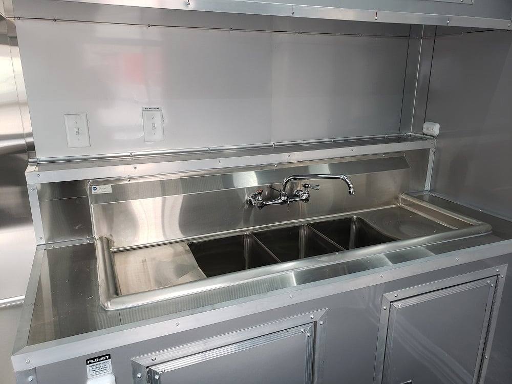 8.5' x 28' Black BBQ Concession Trailer with Restroom