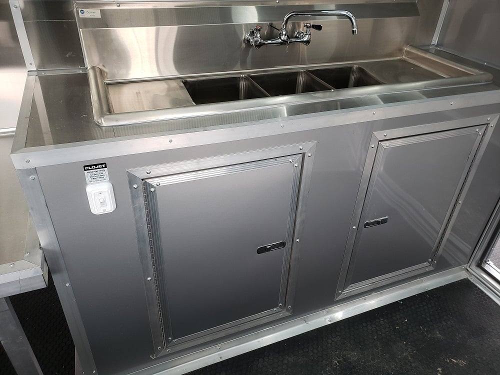8.5' x 28' Black BBQ Concession Trailer with Restroom