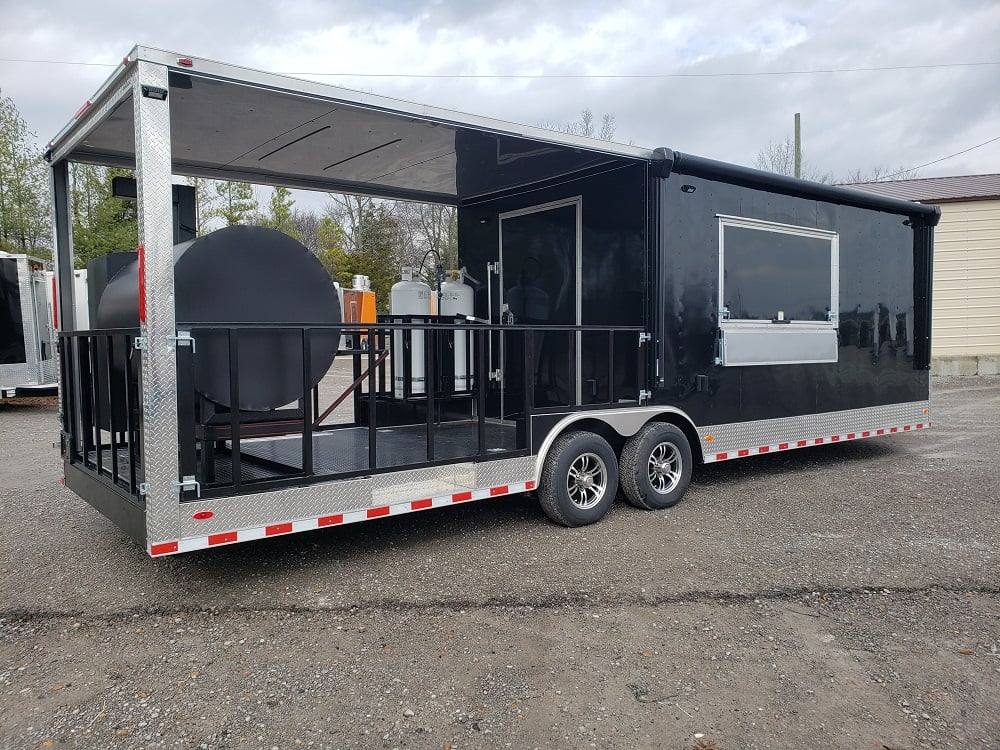 833-8.5-x-28-black-bbq-porch-concession-food-trailer-with-appliances-12.jpg 8.5' x 28' Black BBQ Porch Concession Food Trailer With Appliances