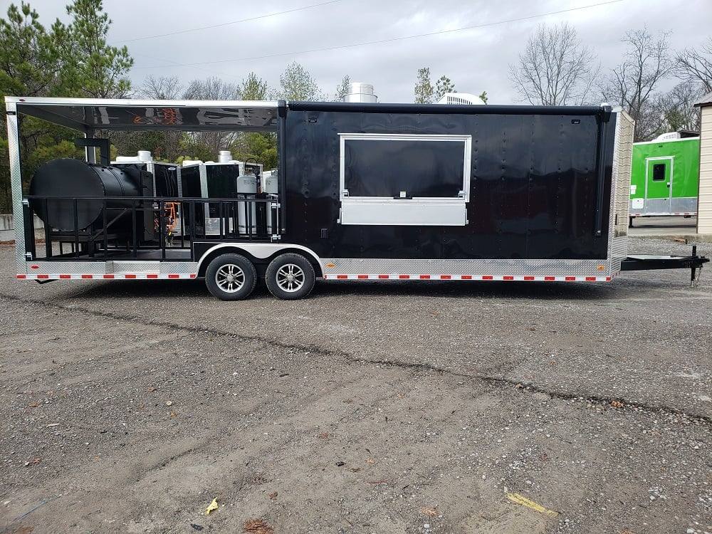833-8.5-x-28-black-bbq-porch-concession-food-trailer-with-appliances-16.jpg 8.5' x 28' Black BBQ Porch Concession Food Trailer With Appliances