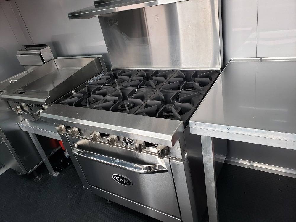 833-8.5-x-28-black-bbq-porch-concession-food-trailer-with-appliances-30.jpg 8.5' x 28' Black BBQ Porch Concession Food Trailer With Appliances