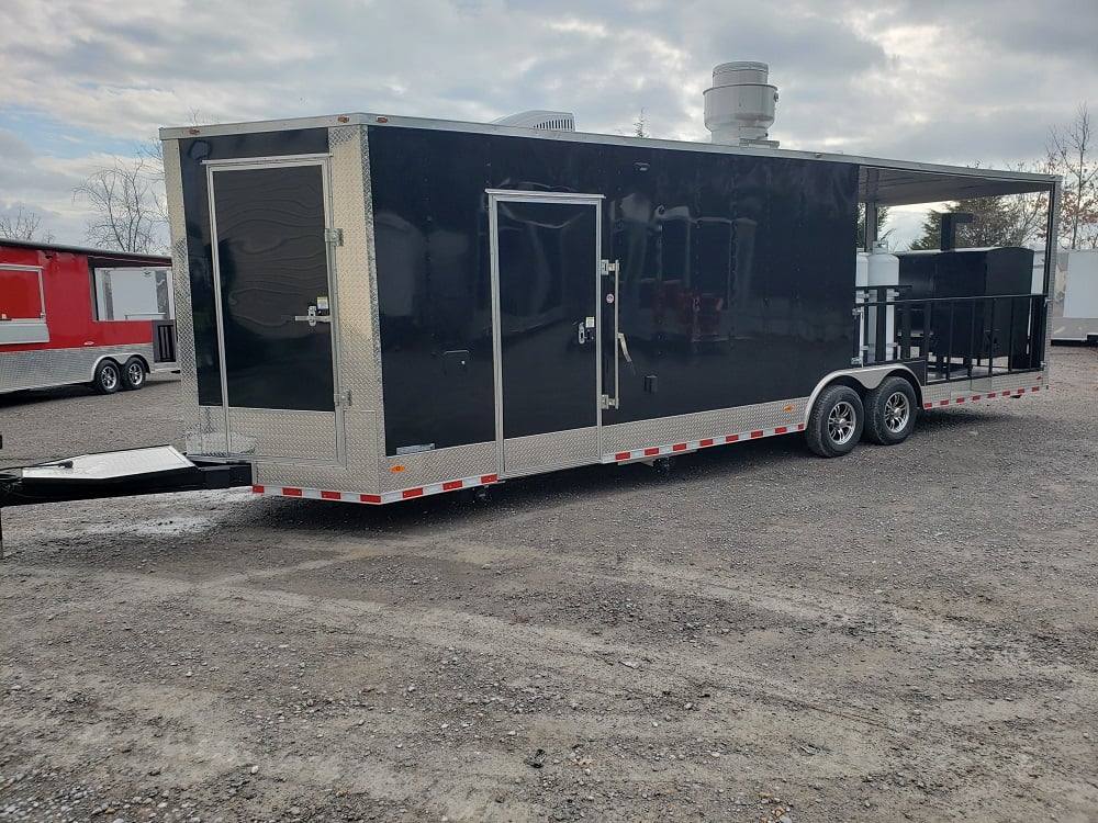833-8.5-x-28-black-bbq-porch-concession-food-trailer-with-appliances-36.jpg 8.5' x 28' Black BBQ Porch Concession Food Trailer With Appliances