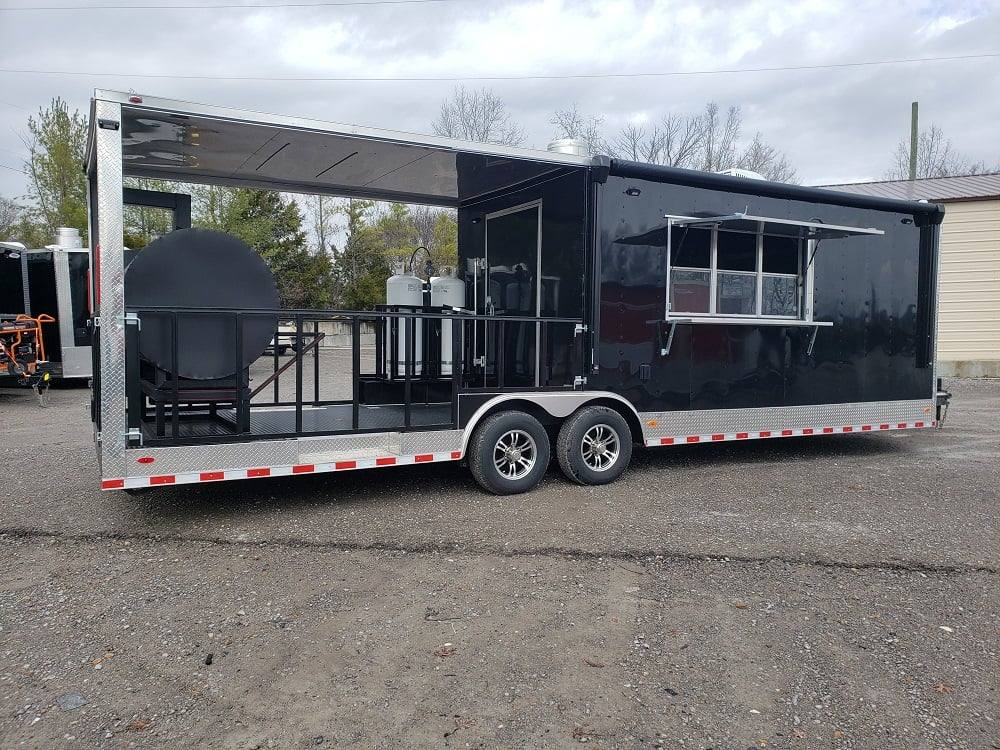 833-8.5-x-28-black-bbq-porch-concession-food-trailer-with-appliances-38.jpg 8.5' x 28' Black BBQ Porch Concession Food Trailer With Appliances