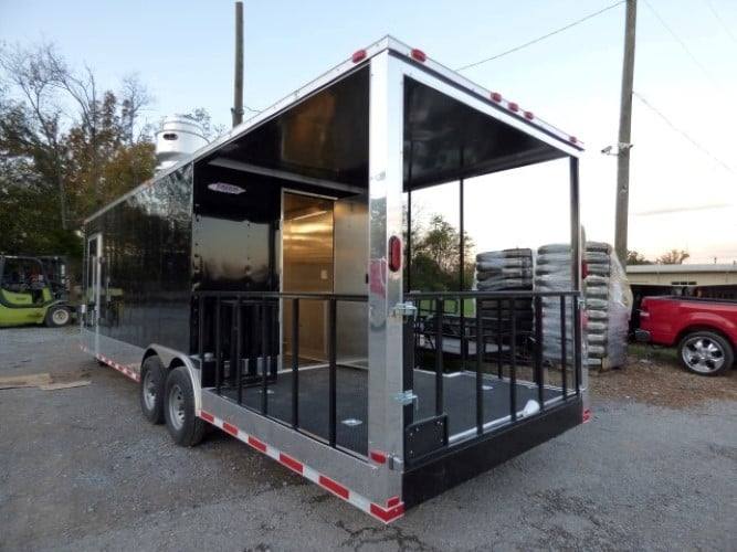 835-8.5-x-28-black-concession-bbq-food-event-catering-trailer-15.jpg 8.5' x 28' Black Concession BBQ Food Event Catering Trailer