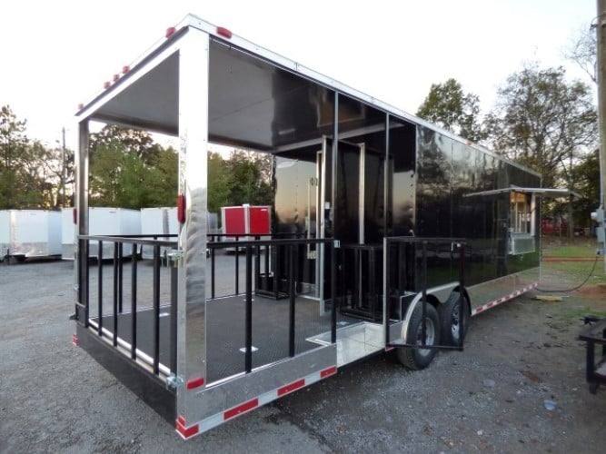 835-8.5-x-28-black-concession-bbq-food-event-catering-trailer-24.jpg 8.5' x 28' Black Concession BBQ Food Event Catering Trailer