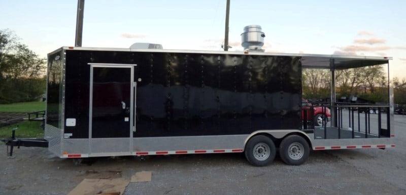 835-8.5-x-28-black-concession-bbq-food-event-catering-trailer-29.jpg 8.5' x 28' Black Concession BBQ Food Event Catering Trailer