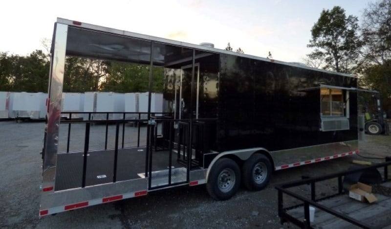 835-8.5-x-28-black-concession-bbq-food-event-catering-trailer-7.jpg 8.5' x 28' Black Concession BBQ Food Event Catering Trailer