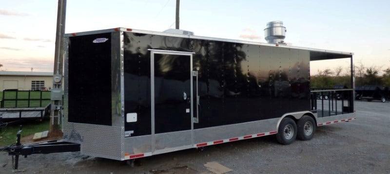 835-8.5-x-28-black-concession-bbq-food-event-catering-trailer-8.jpg 8.5' x 28' Black Concession BBQ Food Event Catering Trailer