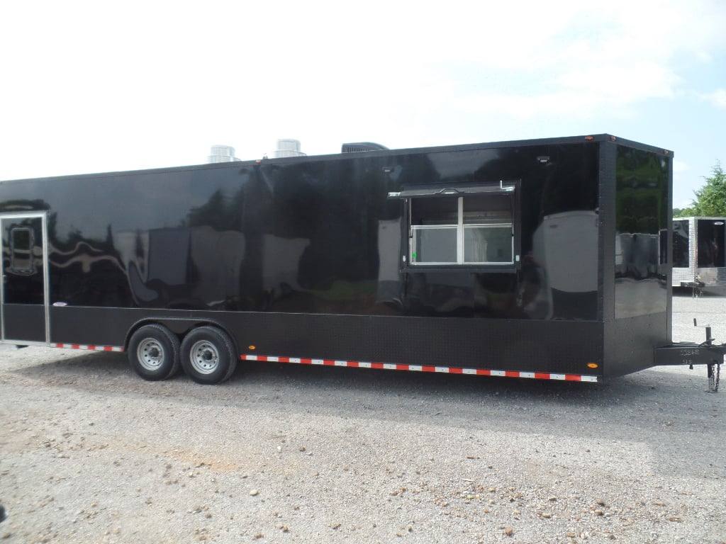 836-8.5-x-28-black-concession-food-event-trailer-1.jpg 8.5' x 28' Black Concession Food Event Trailer