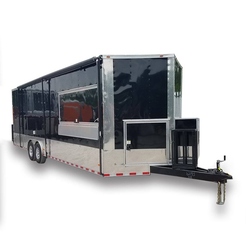 837-8.5-x-28-black-concession-food-trailer-1.jpg 8.5' x 28' Black Concession Food Trailer