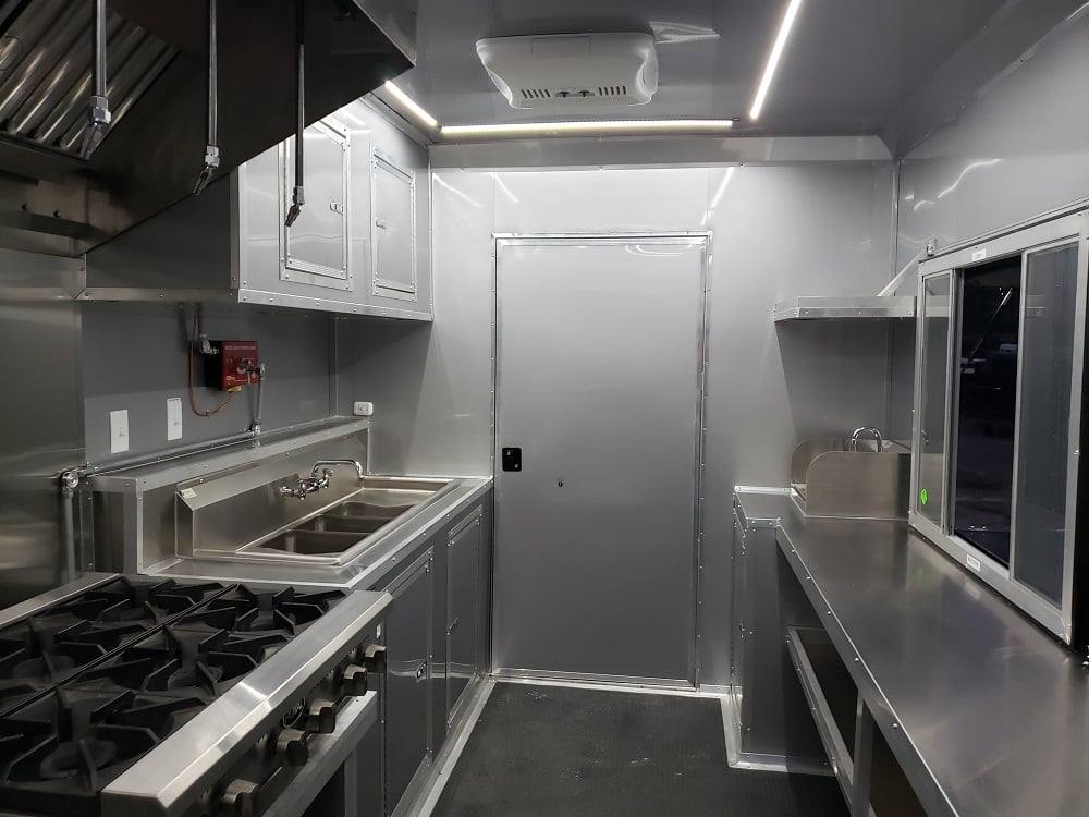 838-8.5-x-28-black-concession-food-trailer-with-restroom-and-appliances-10.jpg 8.5' x 28' Black Concession Food Trailer with Restroom and Appliances